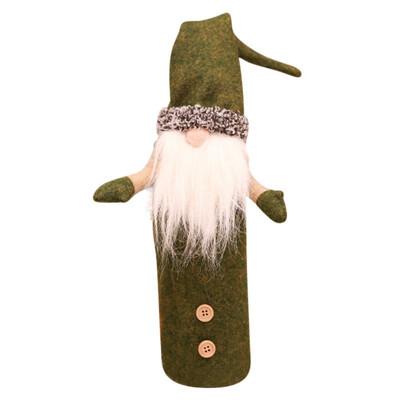 

Christmas Wine Bottle Decor Set Santa Claus Snowman Deer Bottle Cover Clothes Kitchen Decoration for New Year Xmas Dinner Party