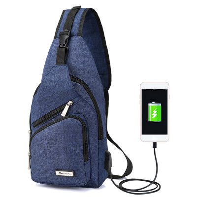 

Portable Mens Chest Bag Outside Leisure Travel Cycling Multi-functional Couples Small Bags with USB Port