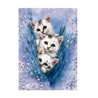 

Three Cats 5D DIY Diamond Painting Cross Stitch Embroidery Home Decor Craft