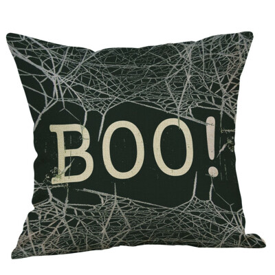 

Toponeto Happy Halloween Pillow Cases Linen Sofa Cushion Cover Home Decor