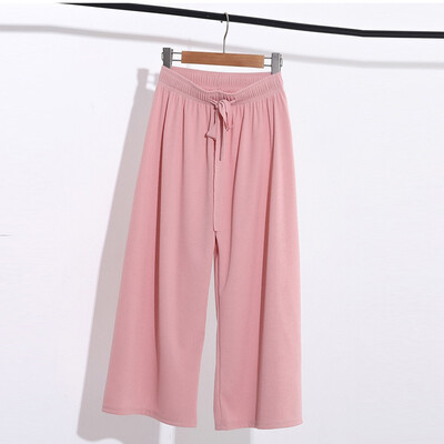 

Fashion Women Leisure High Waist Trousers Loose Pants Pure Color Long Pants