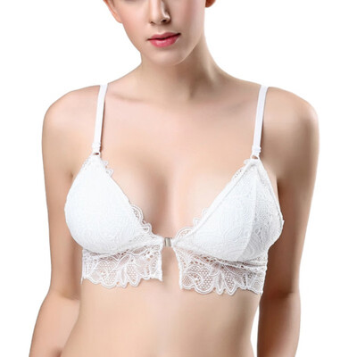 

Women Lace Push Up Seamless Sexy Front Closure Bras Top Sales Adjusted Straps Spaghetti Straps Female Lady One Size Solid Bra