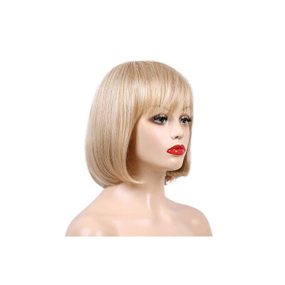 

High temperature silk&chemical fiber ladys wig full bangs BOBO pear flower head with a wig inside