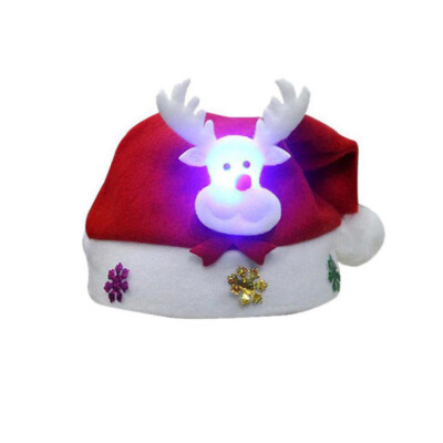 

〖Follure〗2PC Adult LED Christmas Hat Santa Claus Reindeer Snowman Xmas Gifts Cap