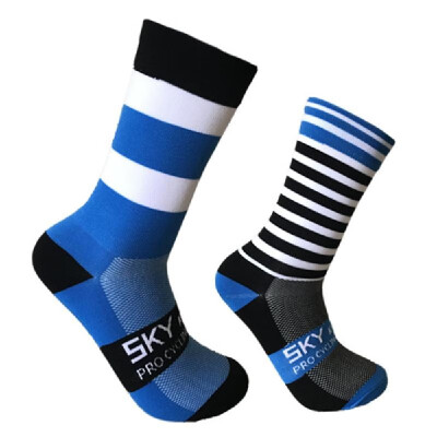 

Cycling Socks Moisture-wicking Bike Socks Men Women Sports Running Gym Training Striated Socks Size 7-12