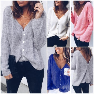 

New Womens Winter Knitted Cardigan Loose Coat Tops Jacket Sweater Jumper Outerwear