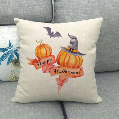 

1pcs Pumpkin Print Cotton Linen Cushion Cover Pillow Case Sofa Home Cat Lovely