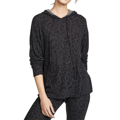 

Leopard Print Autumn Women Long Sleeve Chic Drawstring Winter Loose Hoodies