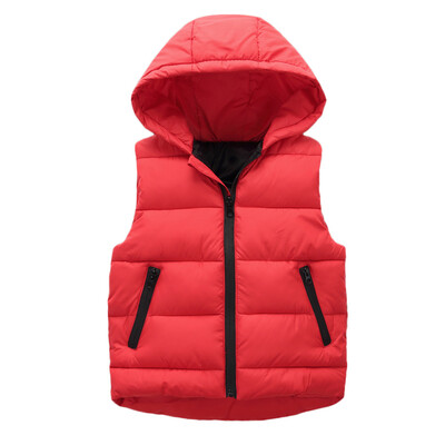 

Children Girl Boys Baby Winter Warm Coats Vest Zipper Thick Hoodie Outerwear