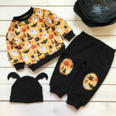 

3PCS Toddler Kids Baby Girl Boy Halloween Clothes Sweatshirts Pants Tracksuit US