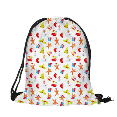 

Tailored Women Print Fashion Christmas Bag School Bags Drawstr Bag Christmas Backpack A
