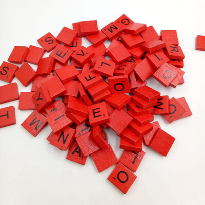 

〖Follure〗100 Wooden Scrabble Tiles Black Letters Numbers For Crafts Wood Alphabets