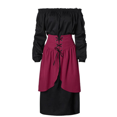 

Tailored Women Fashion Punk Solid Cold Shoulder Long Sleeve Bandage Slim Long Dress