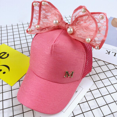 

Fashion Children Baseball Cap Spring Summer Pearl Bow Kids Sun Hat Boys Girls Hip Hop Caps