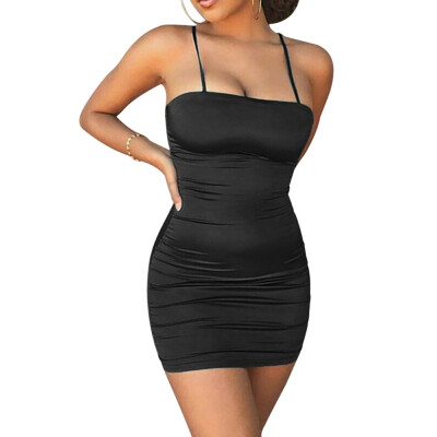 

Sexy Bodycon Summer Dress Strapless Spaghetti Strap Bandage Mini Dress Party Casual Basic Beach Dress