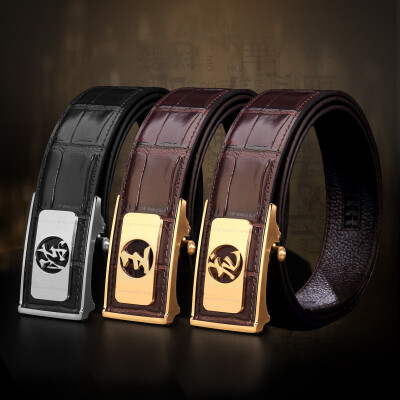 

Hundreds of family name belt mens suede leather automatic buckle stainless steel leather belt male crocodile pattern hi