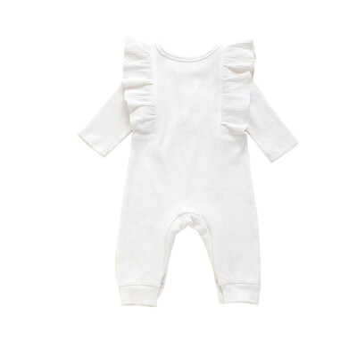 

Spring Autumn Casual Jumpsuits Baby Solid Color Long Sleeve Rompers Kids Bodysuits