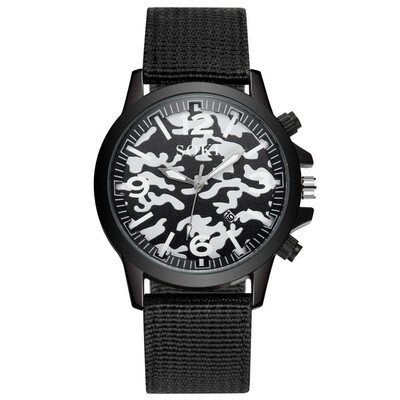 

〖Follure〗SOKI Popular Outdoor Sports Camouflage Nylon Woven Strap Calendar Watch Male