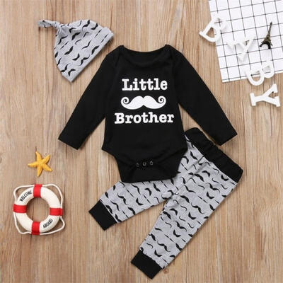 

3pcs Newborn Kid Baby Boy Mustache Clothes Jumpsuit Romper Bodysuit Pants Outfit