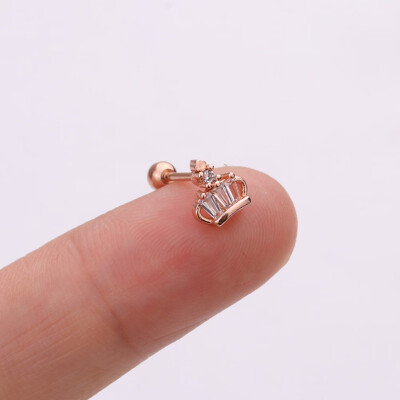 

1Pc Cz Cartilage Stud Moon Star Heart Cross Flower Crown Helix Piercing Tragus Stud Conch Earring