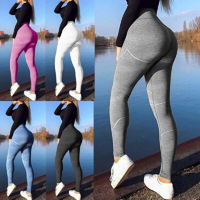 

Spot Wish explosion Amazon new striped print Europe&America yoga exercise pants women blue