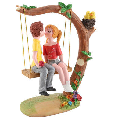 

Greensen Resin Couple Romantic Lovers Swing Figurines Ornaments Desktop Home Decor Wedding Gifts