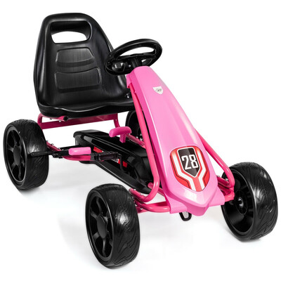 

Kids Ride On Toys Pedal Powered Go Kart Pedal Car-Pink