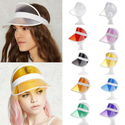 

Summer PVC Hat Sun Visor Party Casual Hat Clear Plastic Adult Sunscreen Cap US