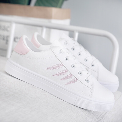 

Mhysa 2019 New Autumn tenis feminino lace-up white shoes woman PU Leather solid Fashion female shoes casual women shoes sneakers