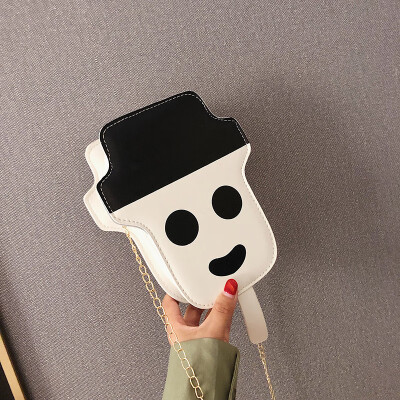 

2019 summer new fashion contrast color chain shoulder bag female foreign style texture small snow raw popsicle wild Messenger bag