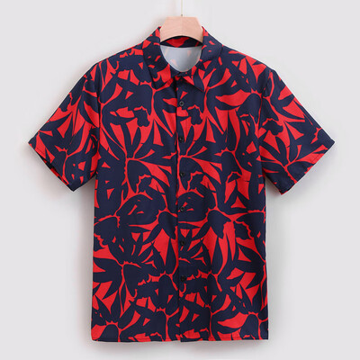

Men Lapel Collar Short Sleeve Button Down Blouse Summer Beach Casual Party Tops