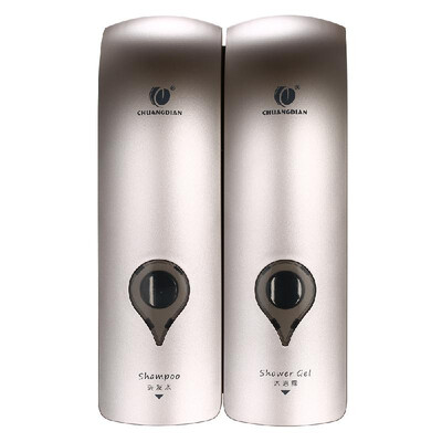 

CHUANGDIAN 300ml2 NO Drilling Wall Mounted Double-Head Manual Soap Dispenser Bathroom Shower Gel Liquid Shampoo Dispenser Holder