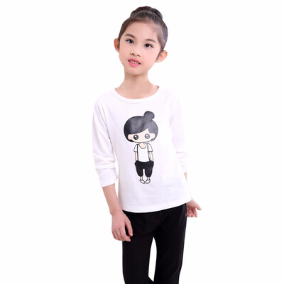 

Child Infant Kid Girls Solid Cartoon Printing Tops Blouse T-shirt Outfit Clothes