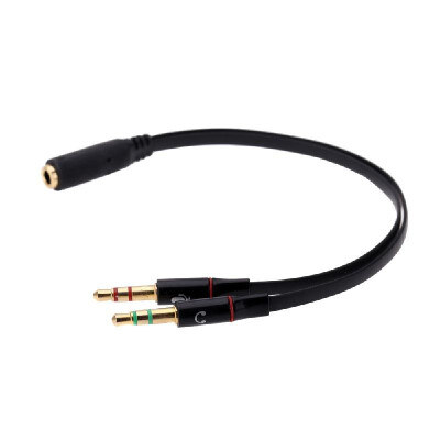 

Portable 4 Segment 35mm Female to 3 Segment Male Audio Cable Connect Laptop Desktop Computer Tablet PC Headset Headphone Earphone