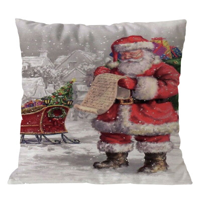 

Tailored Cotton Linen Christmas Pillow Case Sofa Car Throw Cushion Cover Home Decor