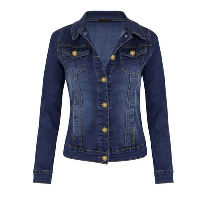 

Roseonmyhand Womens Casual Coat Long Sleeve Pocket Button Denim Jacket Coat
