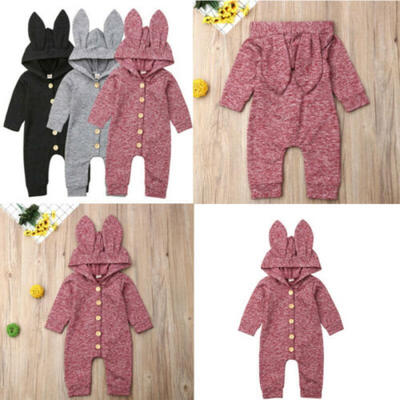 

Newborn Baby Long Sleeve Cute Clothes 3D Hooded Romper Jumpsuit Warm Outfits