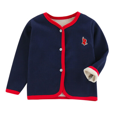 

Autumn Children Kids Coat 3M-4Y Warm Cotton Soft Cartoon Pattern Long-sleeve Thick Baby Bottoming Shirt Coat 5 Colors