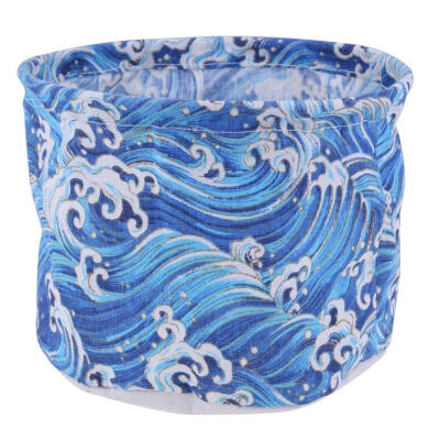 

Sea Waves Brother Printing Cotton Linen Desktop Cosmetics Storage Basket