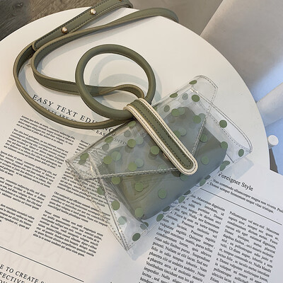 

Summer transparent jelly portable small bag female bag 2019 new Korean version of the wild single shoulder slung fashion envelope bag