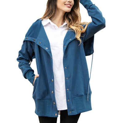 

Women Casual Wild Jacket Solid Color Long Sleeve Slim Round Collar Versatile Coat