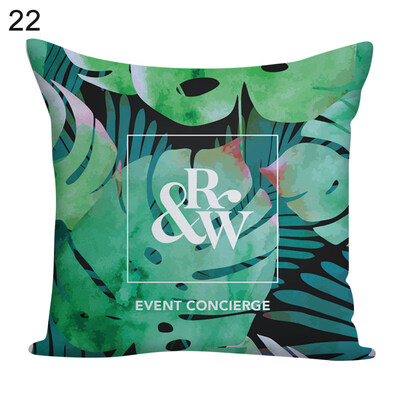 

Letter Leaves Square Throw Pillow Case Cushion Cover Home Sofa Bed Car Decor