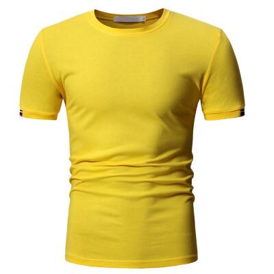 

Toponeto Summer Mens Fashion Casual Comfort Solid Color Short Sleeve Top Blouse