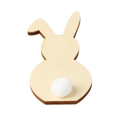 

DIY Wooden Easter Rabbit with Pompon Cutout Craft Home Decor Ornaments