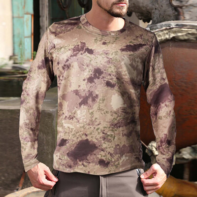 

Toponeto Mens Outdoor Quick-drying Camouflage Long Sleeves Tops Blouse T-Shirts