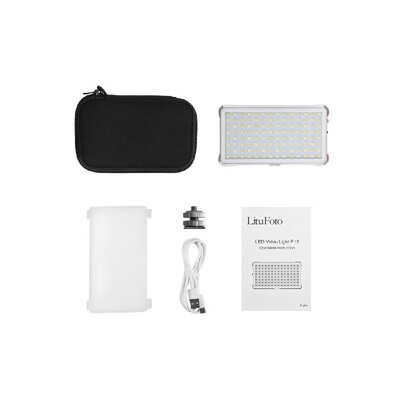 

LituFoto F12 Mini LED Video Light Lamp Fill-in Light with Display Screen 3200-5600K Brightness 5-100 CRI 96 with Mount Adapter