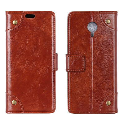 

MOONCASE Vodafone Smart N9 Lite Copper Buckle Napa Leather Case - Brown