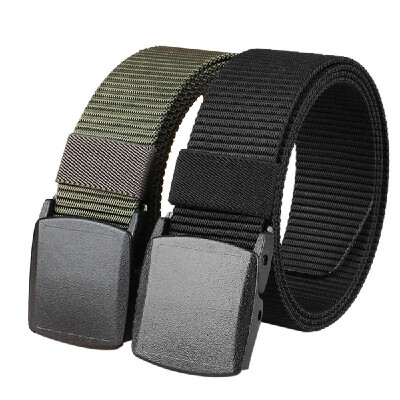 

2 Pack Men Women Belts 472 Inch Adjustable Webbing Belt With Plastic Buckle