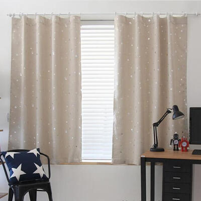 

Full Blackout Shading Stars Bedroom Balcony Curtains Hook Grommet Purdah