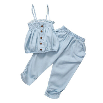 

Toddler Kids Baby Girls Top Vest Pants Trousers Casual Outfit Clothes 2-7T